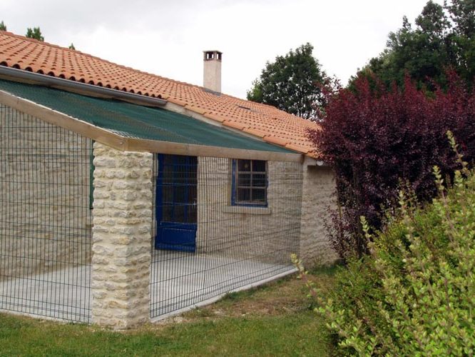 Cour de détente extérieure - Chatterie Moonwalk